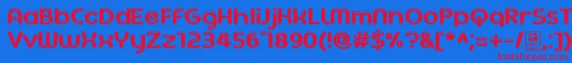 AgetaChubbyDemo Font – Red Fonts on Blue Background