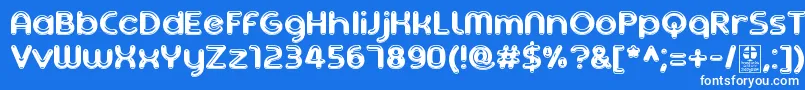 フォントAgetaChubbyDemo – 青い背景に白い文字