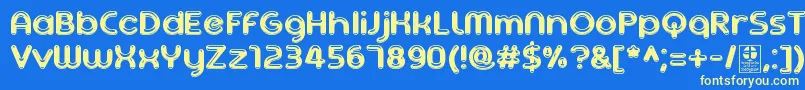 AgetaChubbyDemo Font – Yellow Fonts on Blue Background