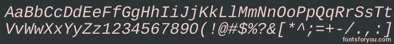 Czcionka LiberationMonoItalic – różowe czcionki na czarnym tle