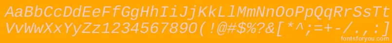 LiberationMonoItalic Font – Pink Fonts on Orange Background