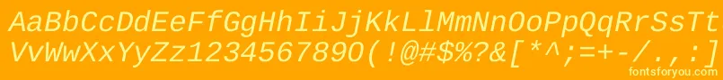 LiberationMonoItalic Font – Yellow Fonts on Orange Background