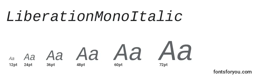 Größen der Schriftart LiberationMonoItalic