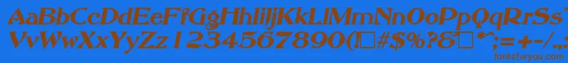 AbottoldstyleBoldItalic-Schriftart – Braune Schriften auf blauem Hintergrund