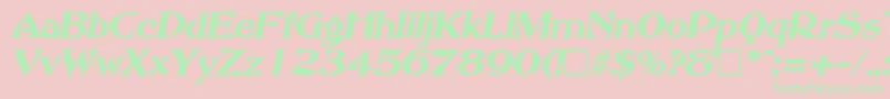 AbottoldstyleBoldItalic-Schriftart – Grüne Schriften auf rosa Hintergrund