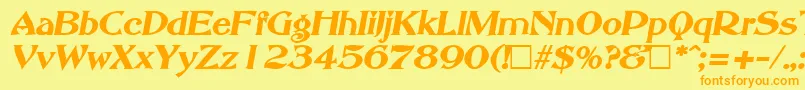 AbottoldstyleBoldItalic Font – Orange Fonts on Yellow Background