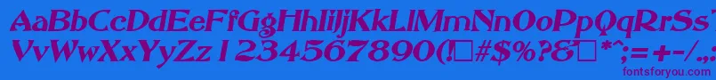 AbottoldstyleBoldItalic Font – Purple Fonts on Blue Background