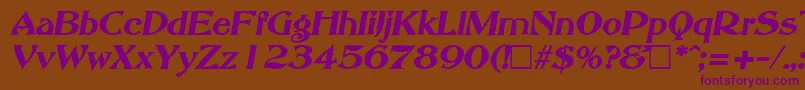 AbottoldstyleBoldItalic Font – Purple Fonts on Brown Background