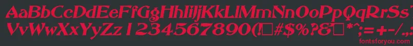 AbottoldstyleBoldItalic Font – Red Fonts on Black Background