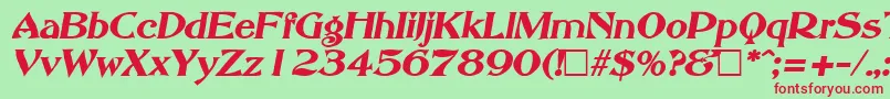 AbottoldstyleBoldItalic Font – Red Fonts on Green Background