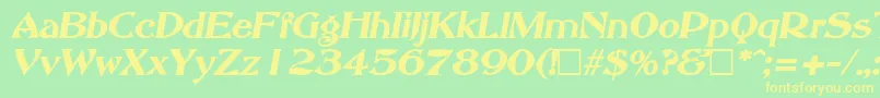 AbottoldstyleBoldItalic-Schriftart – Gelbe Schriften auf grünem Hintergrund