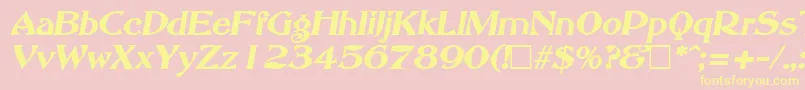 AbottoldstyleBoldItalic Font – Yellow Fonts on Pink Background