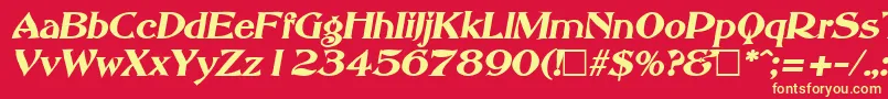 AbottoldstyleBoldItalic Font – Yellow Fonts on Red Background