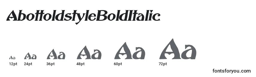 Размеры шрифта AbottoldstyleBoldItalic