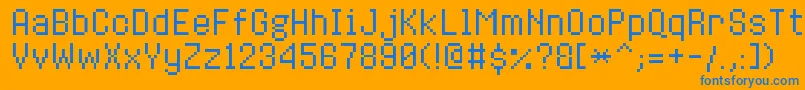 8bitoperatorplusRegular Font – Blue Fonts on Orange Background