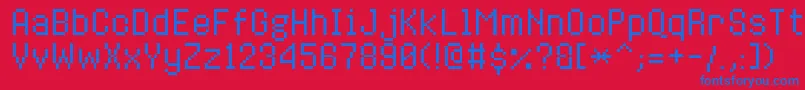 8bitoperatorplusRegular Font – Blue Fonts on Red Background