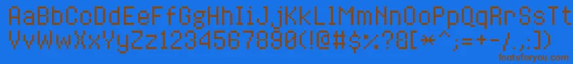 8bitoperatorplusRegular Font – Brown Fonts on Blue Background