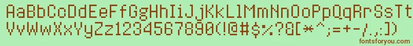 8bitoperatorplusRegular Font – Brown Fonts on Green Background