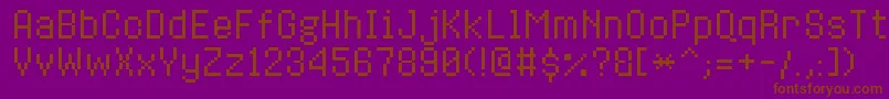 8bitoperatorplusRegular Font – Brown Fonts on Purple Background