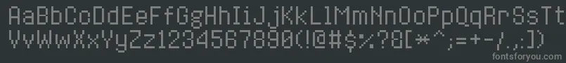 Fonte 8bitoperatorplusRegular – fontes cinzas em um fundo preto