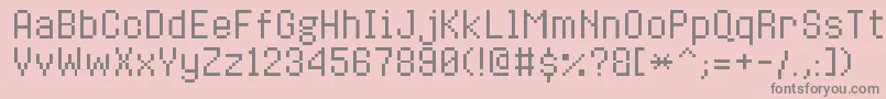 8bitoperatorplusRegular Font – Gray Fonts on Pink Background