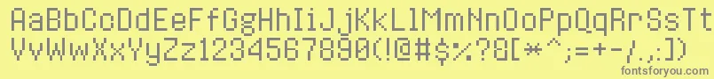 8bitoperatorplusRegular Font – Gray Fonts on Yellow Background