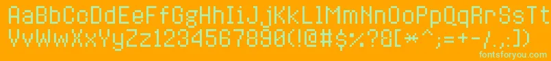 8bitoperatorplusRegular Font – Green Fonts on Orange Background
