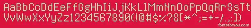 8bitoperatorplusRegular Font – Green Fonts on Red Background