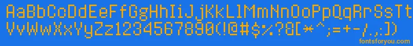 8bitoperatorplusRegular Font – Orange Fonts on Blue Background