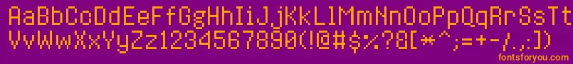 8bitoperatorplusRegular Font – Orange Fonts on Purple Background