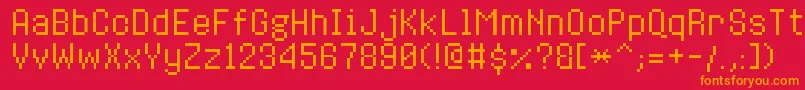 8bitoperatorplusRegular Font – Orange Fonts on Red Background