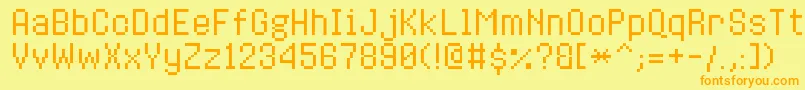 8bitoperatorplusRegular Font – Orange Fonts on Yellow Background