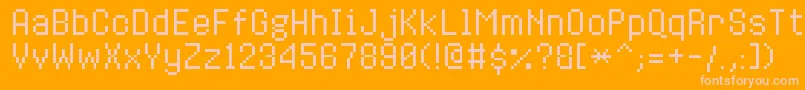 8bitoperatorplusRegular Font – Pink Fonts on Orange Background