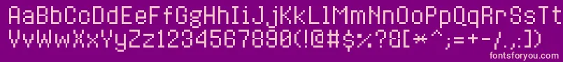 8bitoperatorplusRegular Font – Pink Fonts on Purple Background