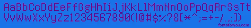 8bitoperatorplusRegular Font – Purple Fonts on Blue Background