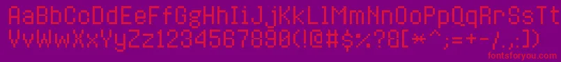 8bitoperatorplusRegular Font – Red Fonts on Purple Background