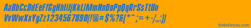 フォントCmp68C – オレンジの背景に青い文字