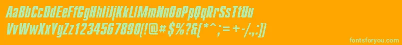 Cmp68C Font – Green Fonts on Orange Background