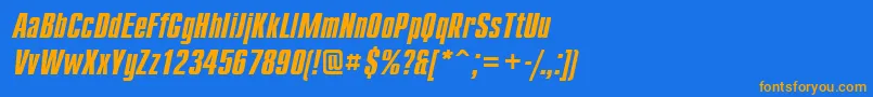 Cmp68C Font – Orange Fonts on Blue Background