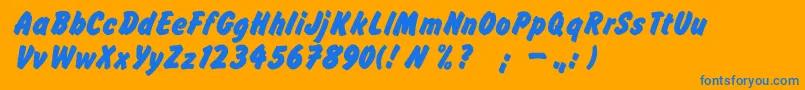 FlashromanboldDgRegular Font – Blue Fonts on Orange Background