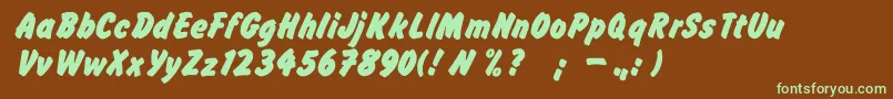 FlashromanboldDgRegular Font – Green Fonts on Brown Background