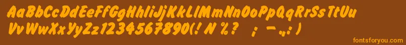 FlashromanboldDgRegular Font – Orange Fonts on Brown Background