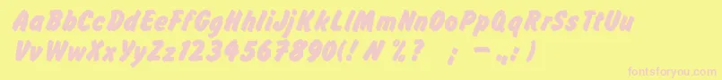 FlashromanboldDgRegular Font – Pink Fonts on Yellow Background