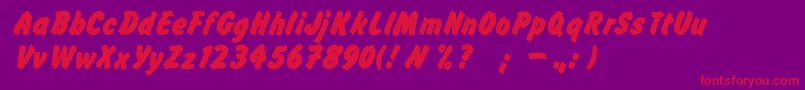 FlashromanboldDgRegular Font – Red Fonts on Purple Background