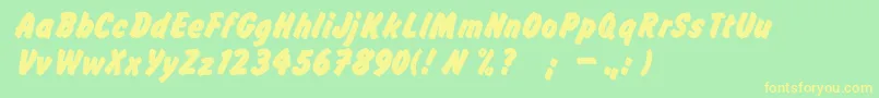 FlashromanboldDgRegular Font – Yellow Fonts on Green Background
