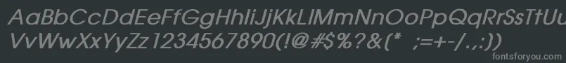 AvantgardeBoldItalic Font – Gray Fonts on Black Background