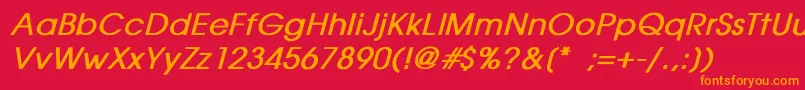 AvantgardeBoldItalic Font – Orange Fonts on Red Background