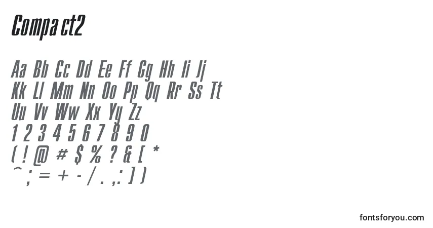 A fonte Compact2 – alfabeto, números, caracteres especiais