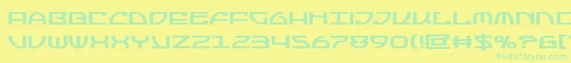 Jumptroopsbold-Schriftart – Grüne Schriften auf gelbem Hintergrund