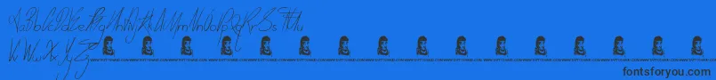 フォントTodayPeople – 黒い文字の青い背景